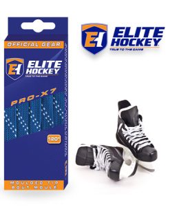 Elite Hockey Pro-X7 Royal-White Non Waxed Laces